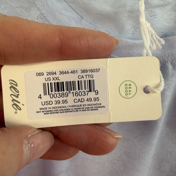 Smoothez By Aerie Sz XXL Lace Bra Top Bralette Baby Blue Comfort Smooth NEW - Picture 4 of 15